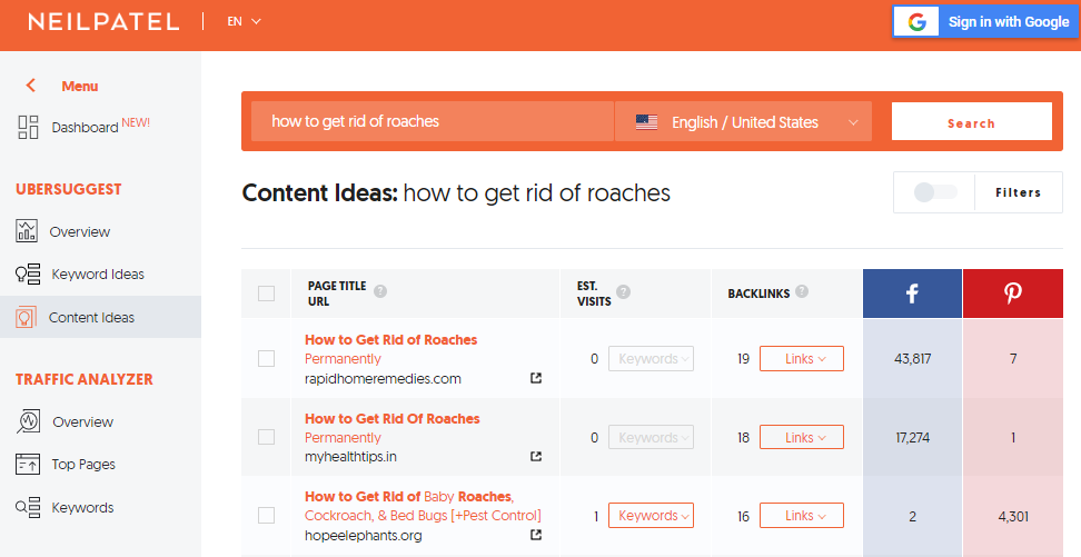 Ubersuggest